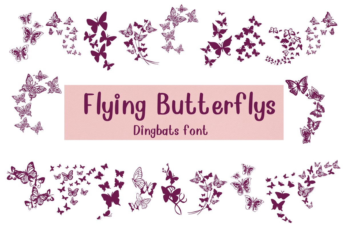 Schriftart Flying Butterflies