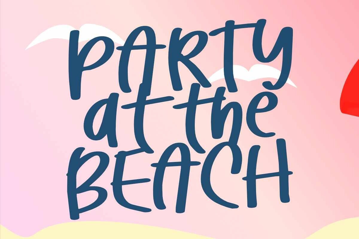 Schriftart Party at the Beach