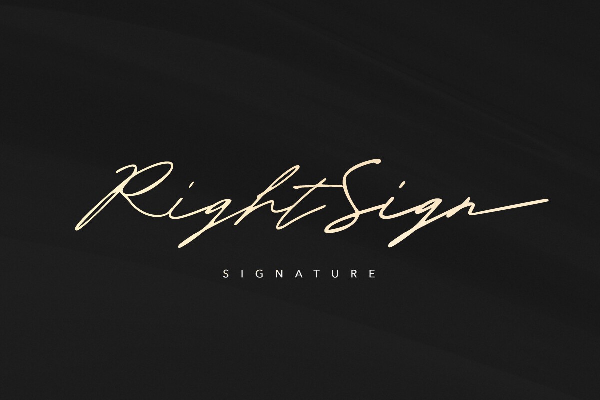 Schriftart Right Sign