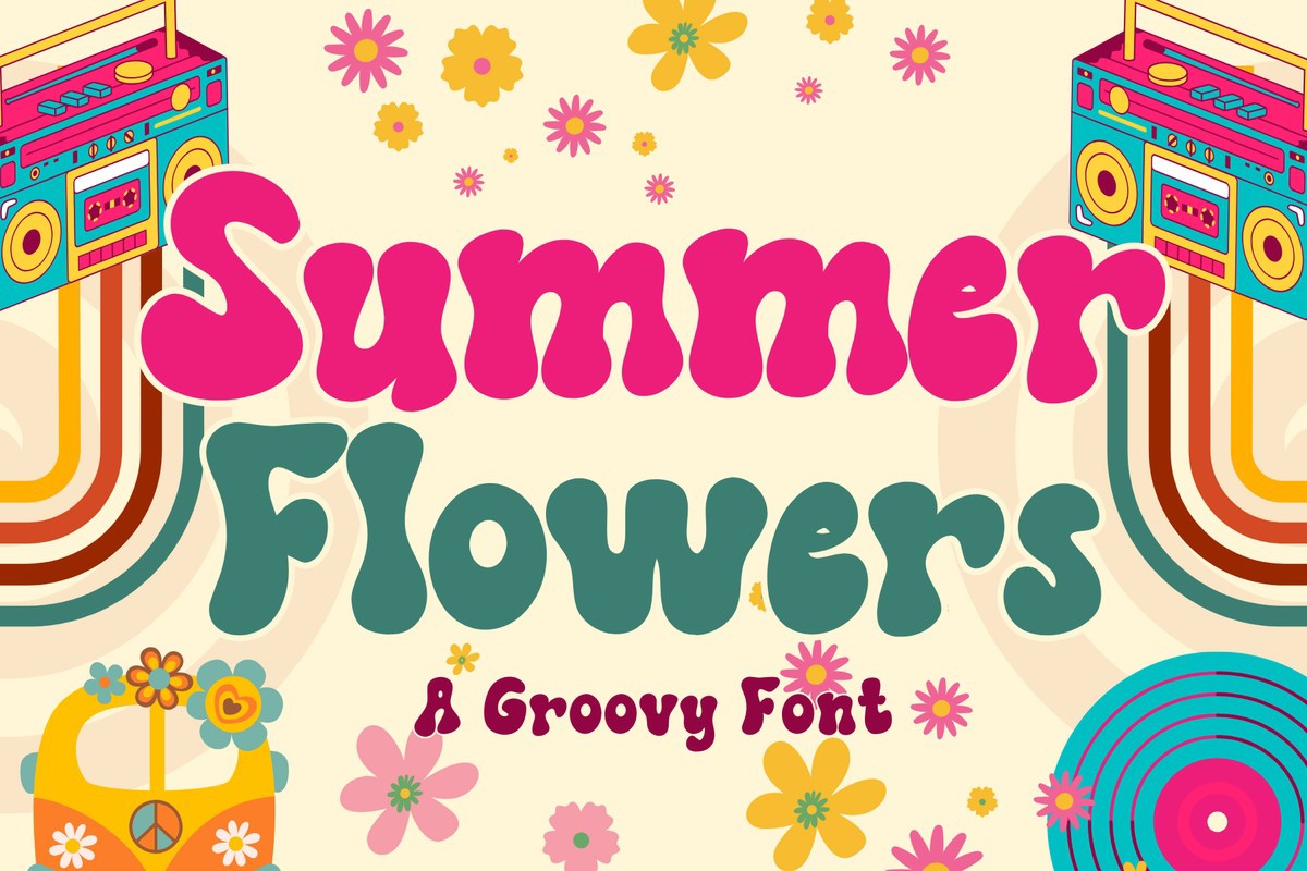 Schriftart Summer Flowers