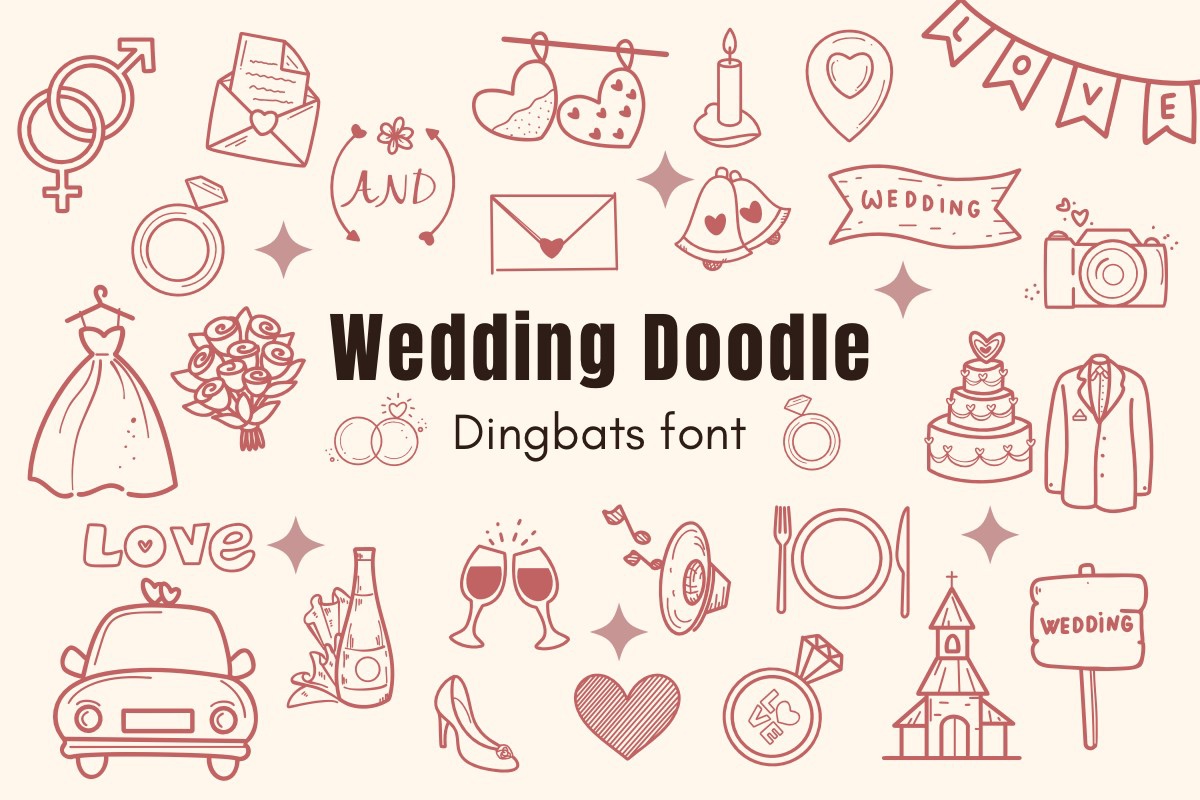 Schriftart Wedding Doodle