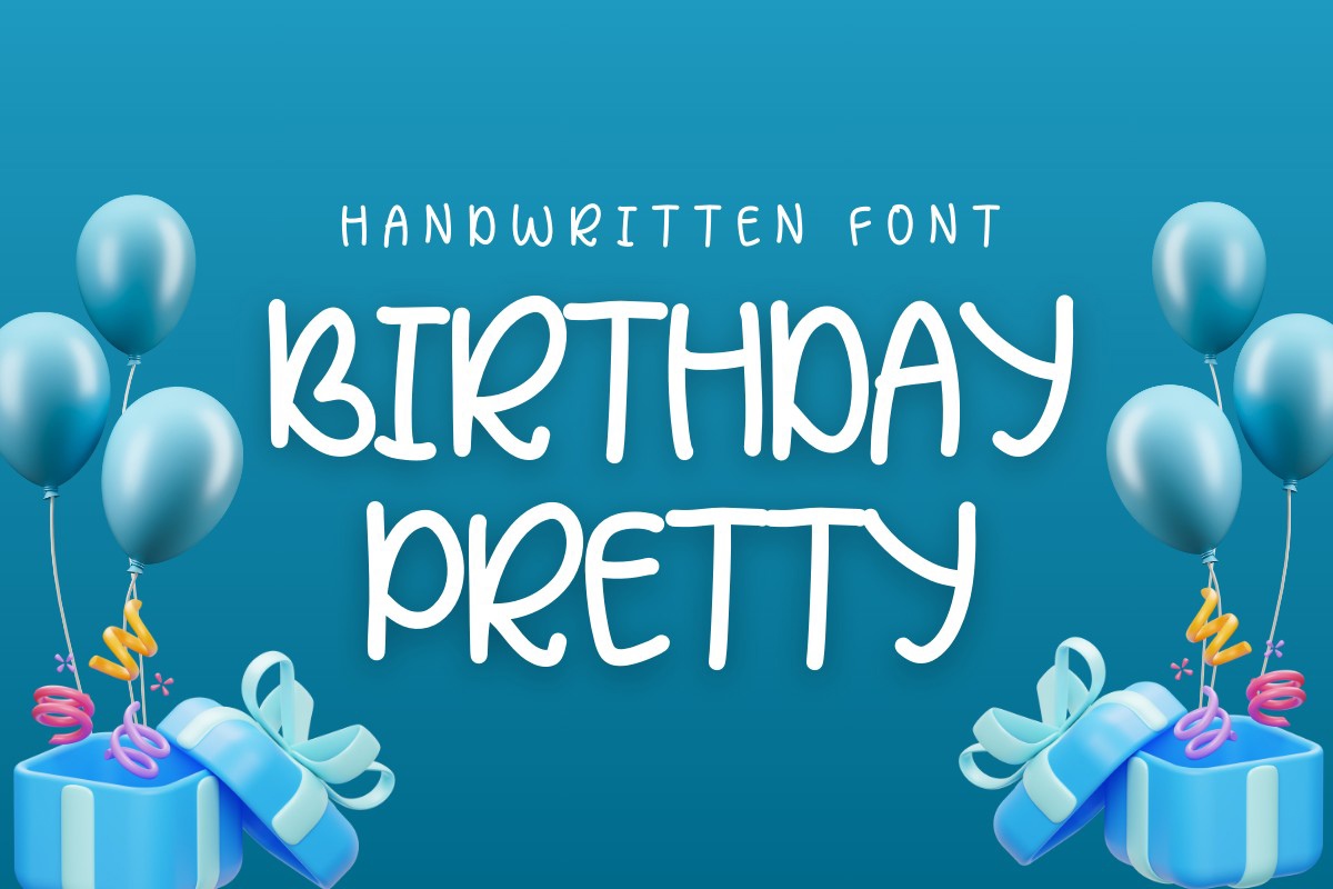 Schriftart Birthday Pretty