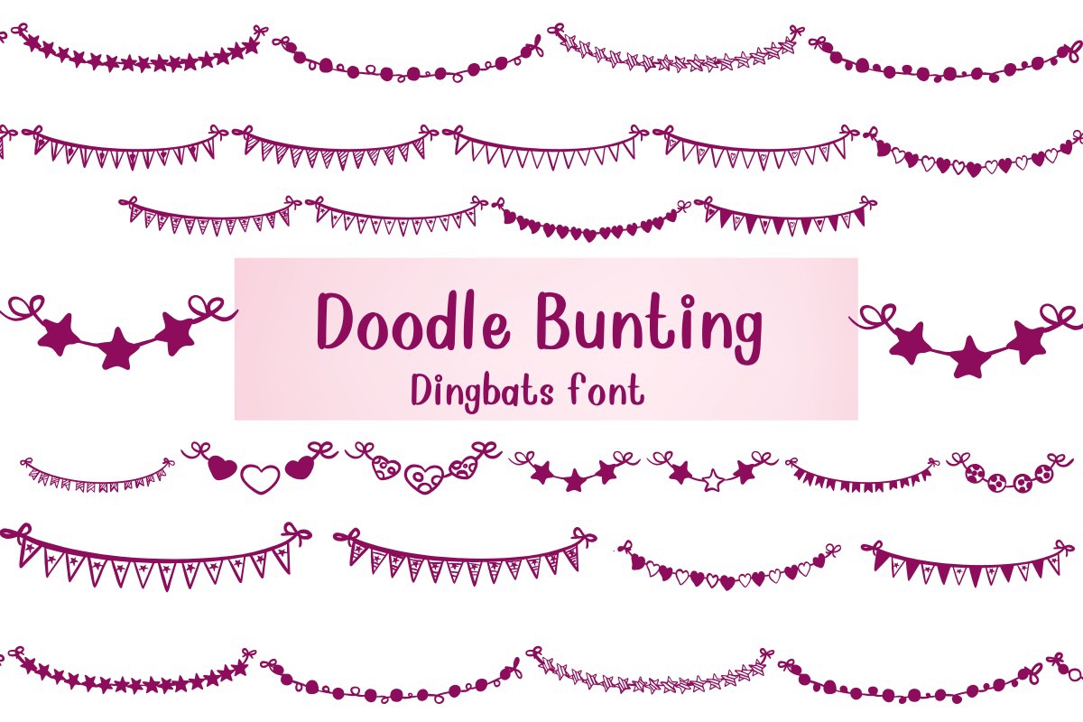 Schriftart Doodle Bunting