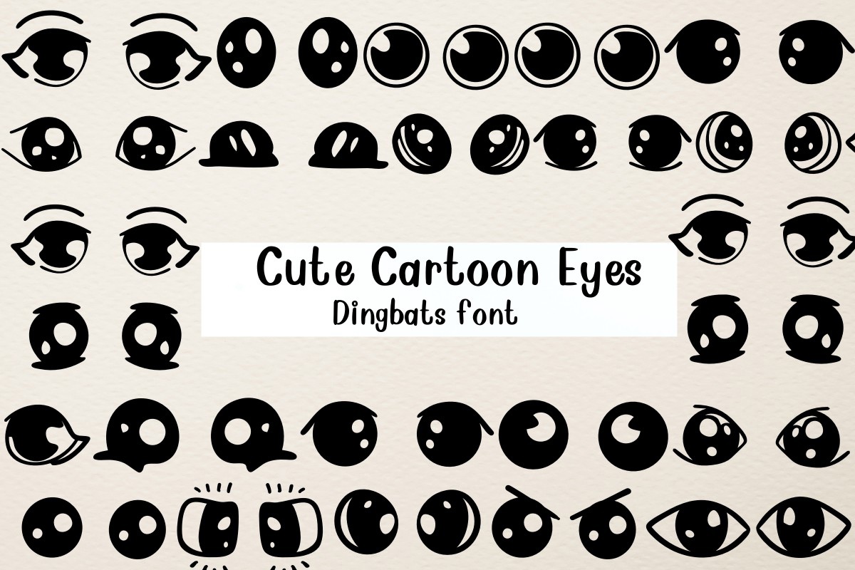 Schriftart Cute Cartoon Eyes