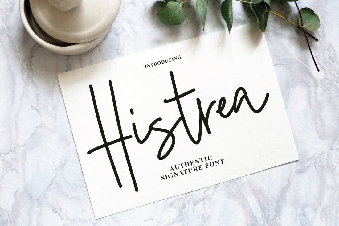 Schriftart Histrea Signature