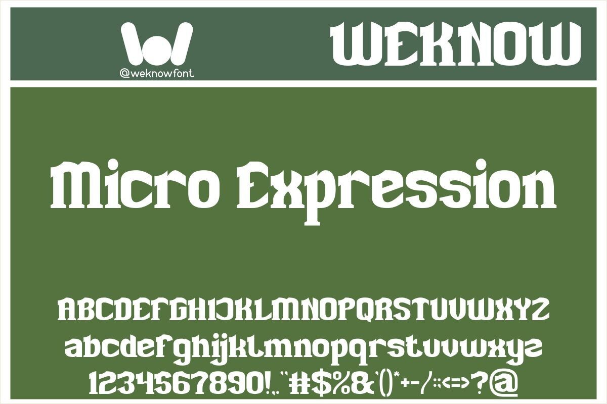 Schriftart Micro Expression