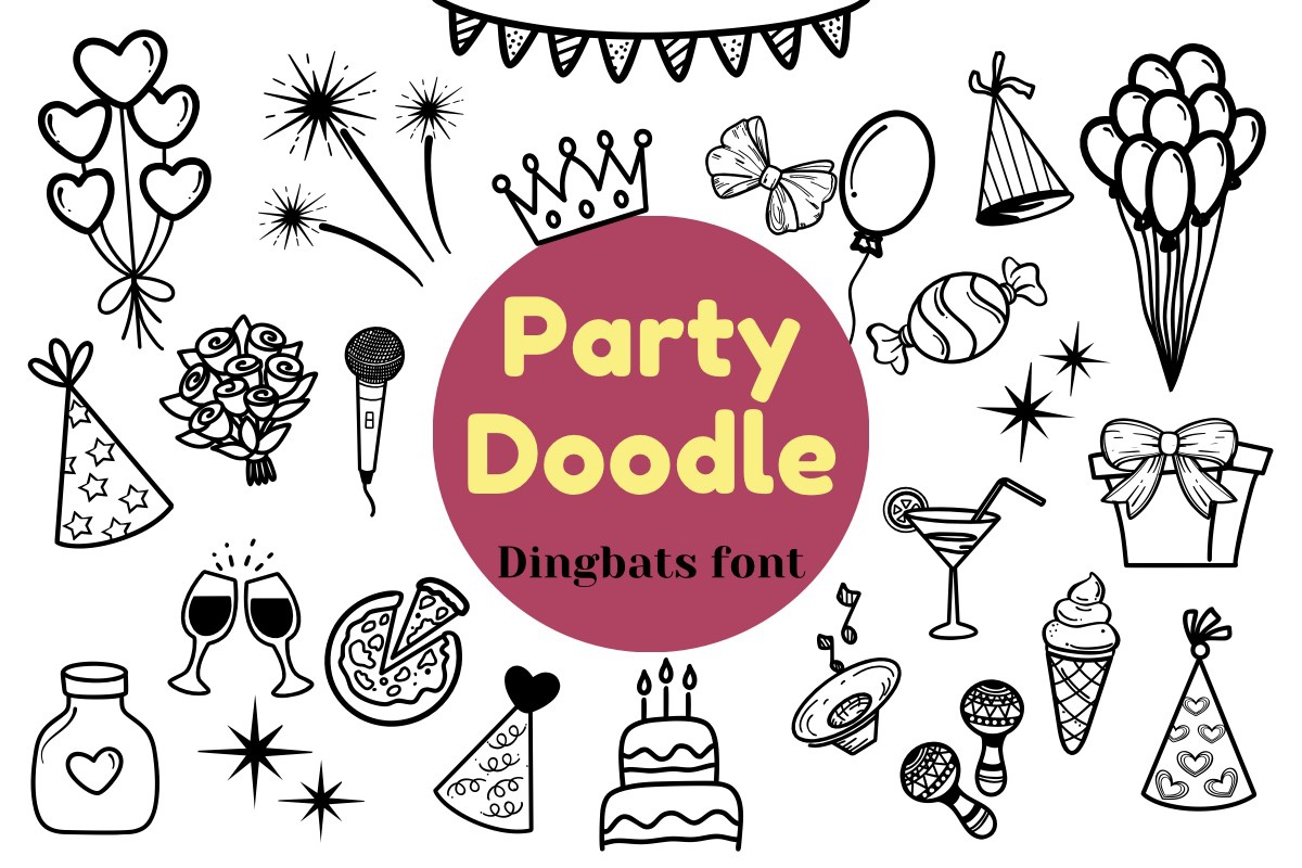 Schriftart Party Doodl