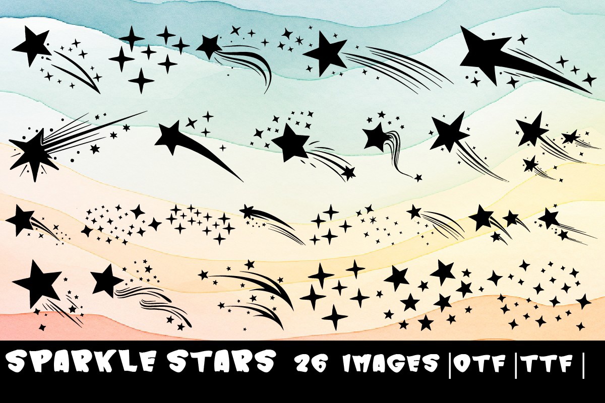 Schriftart Sparkle Stars