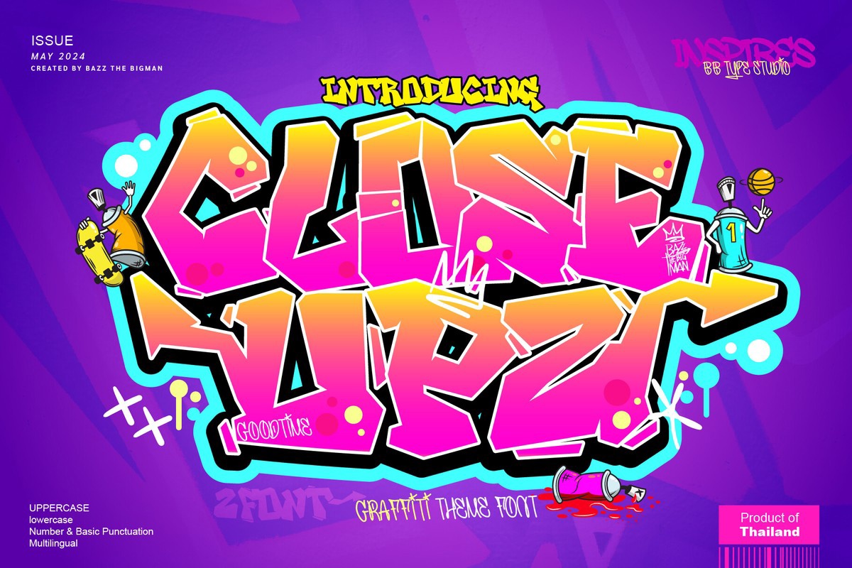 Schriftart Close Upz