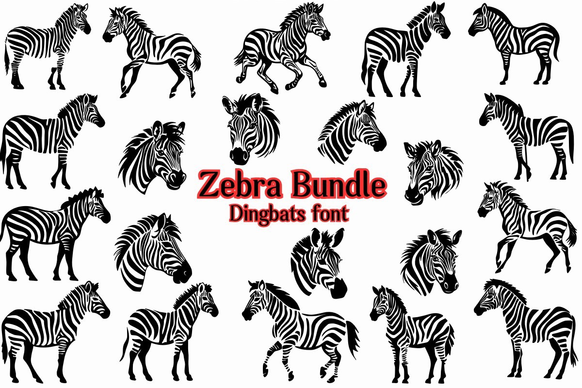 Schriftart Zebra Bundle