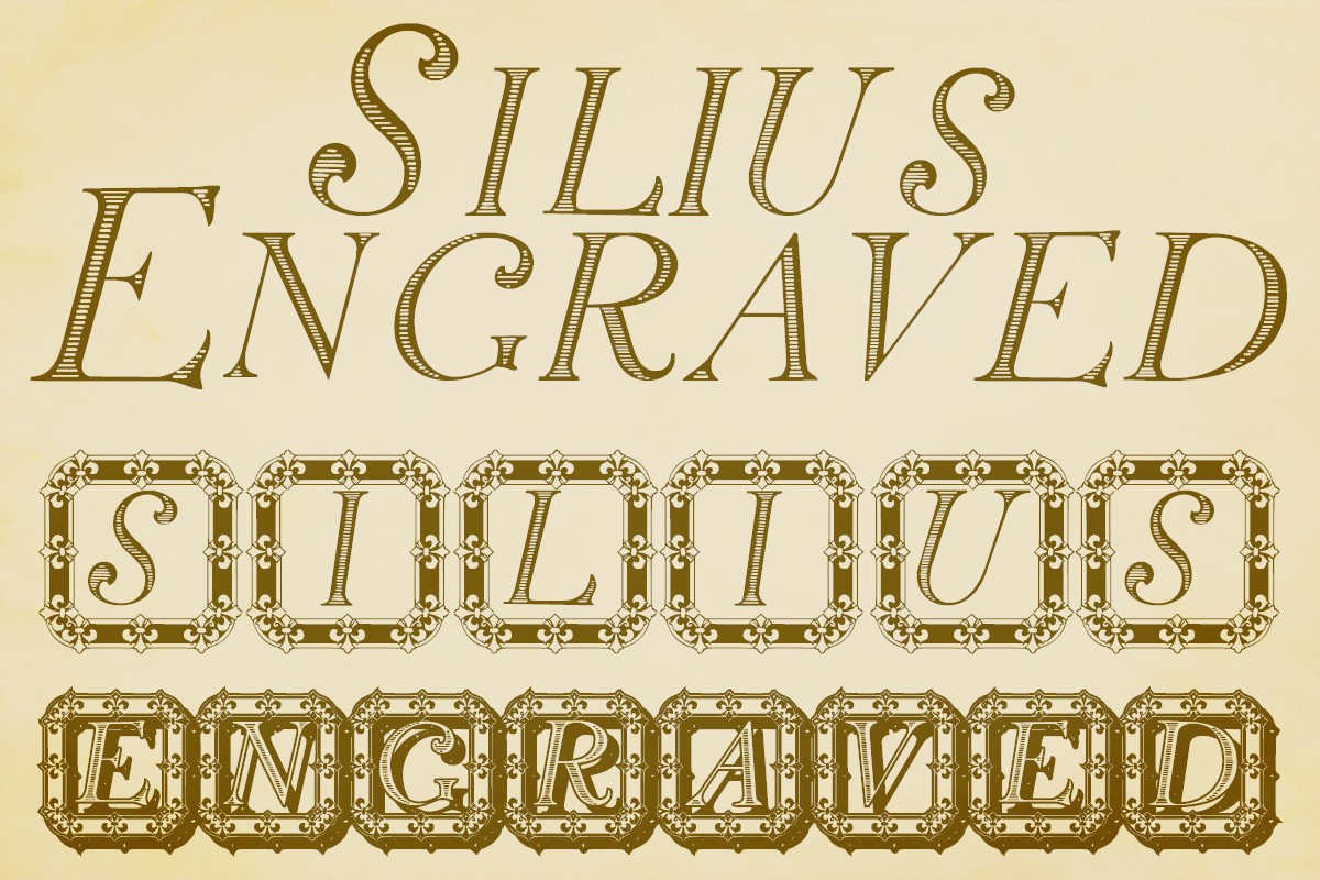 Schriftart Silius Engraved