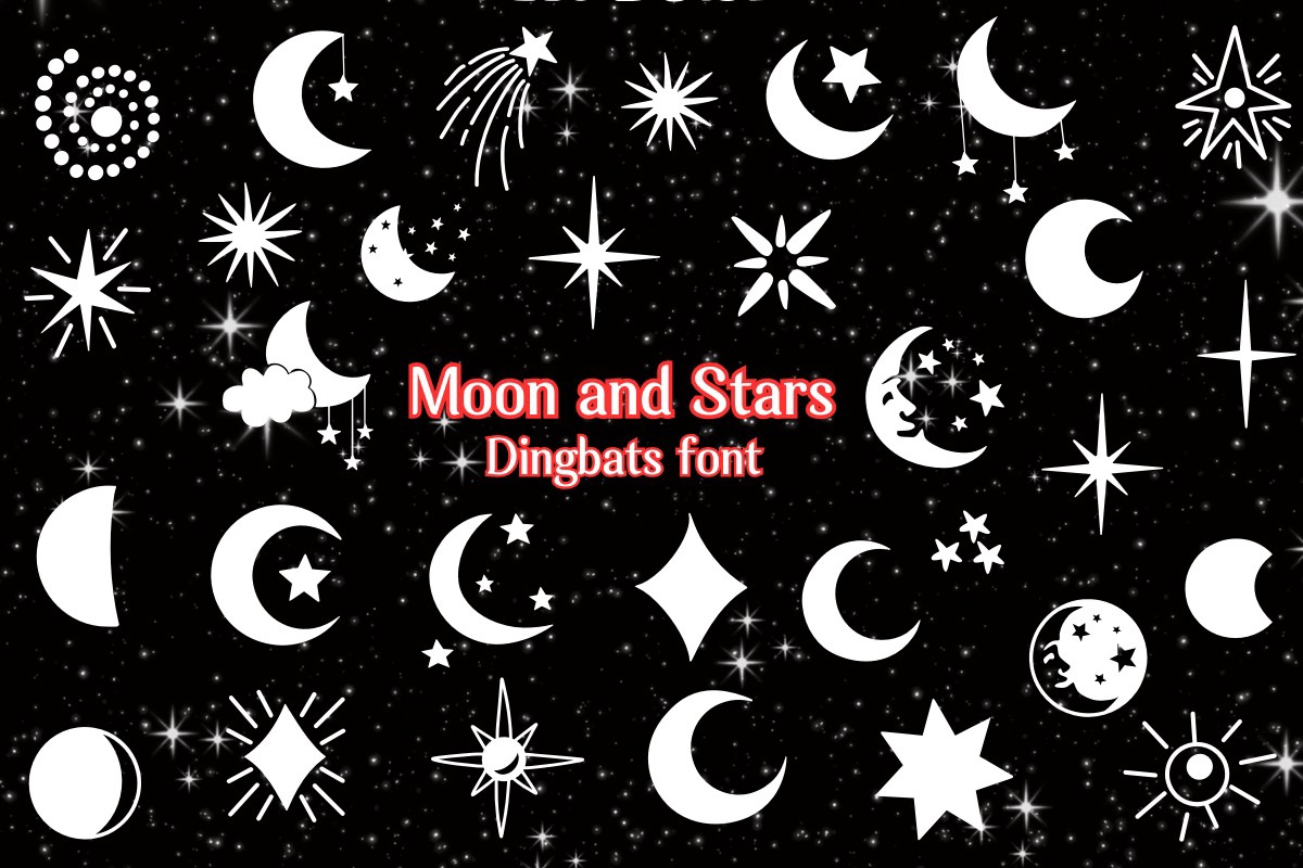 Schriftart Moon and Stars