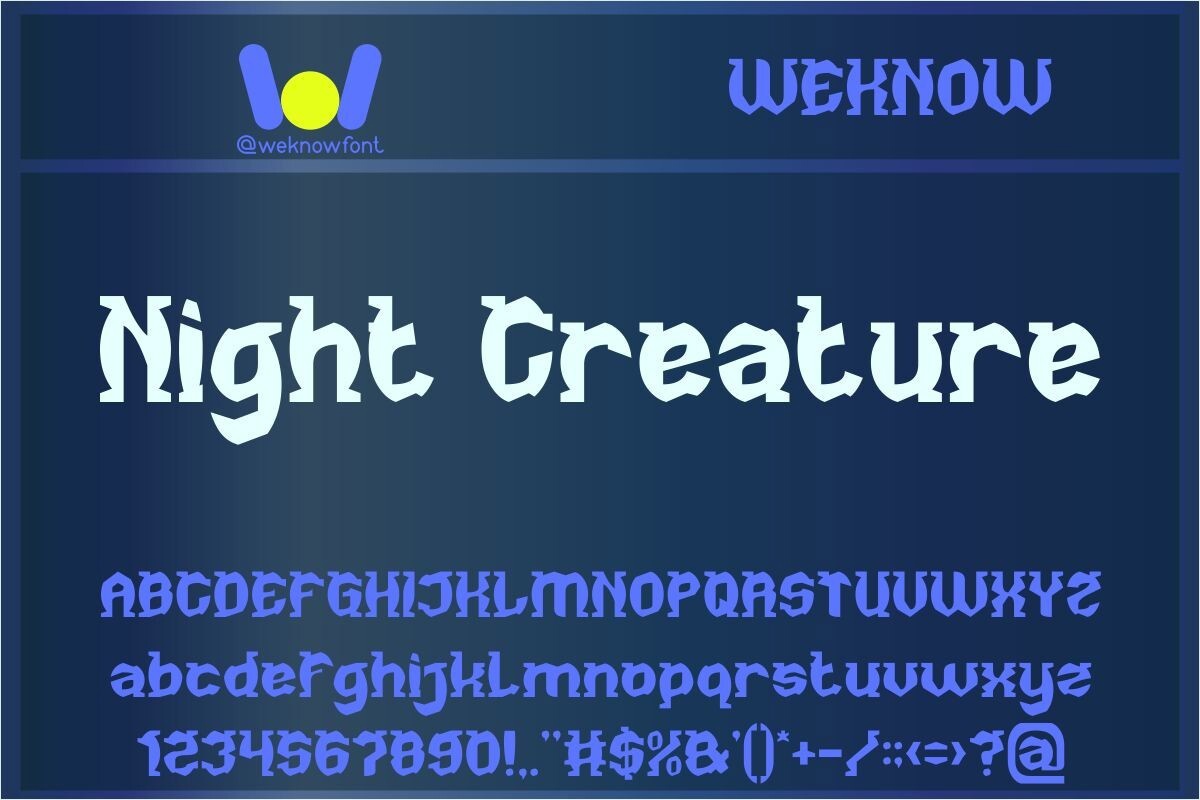 Schriftart Night Creature