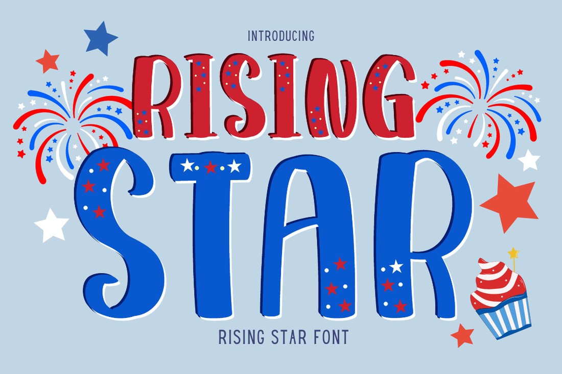 Schriftart Rising Star