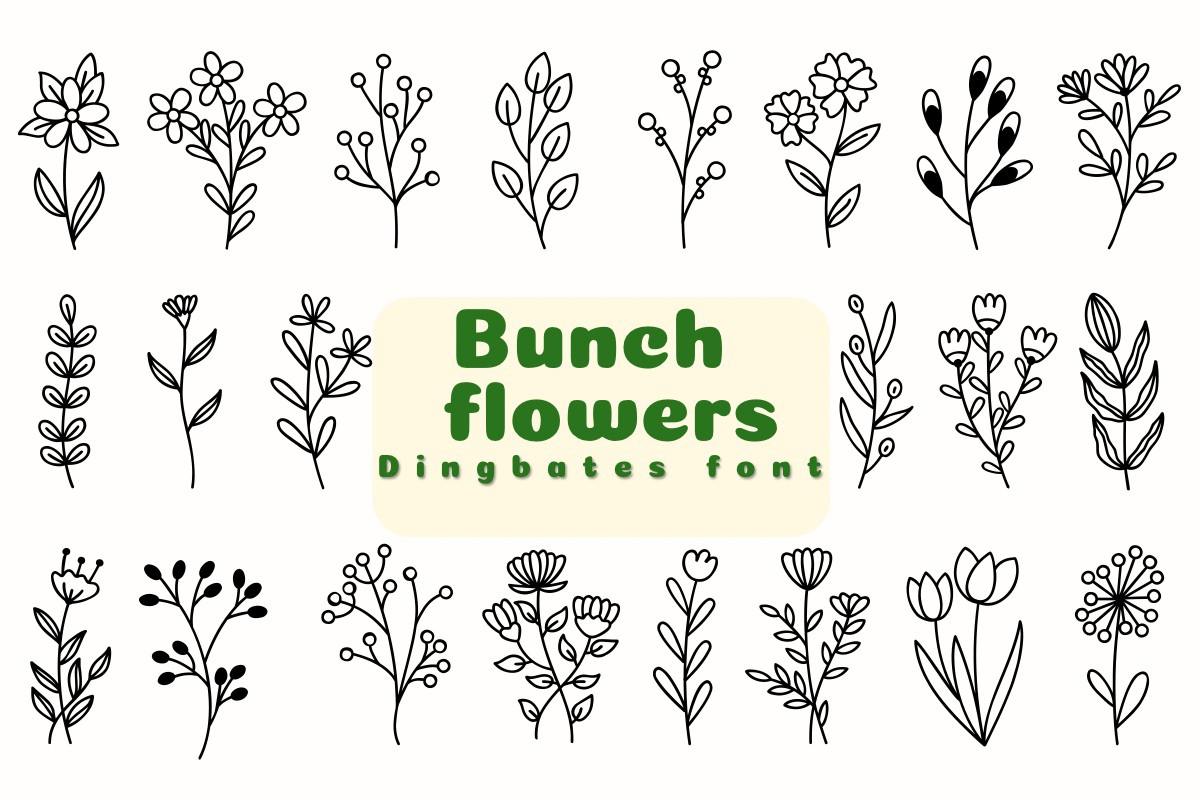 Schriftart Bunch Flowers