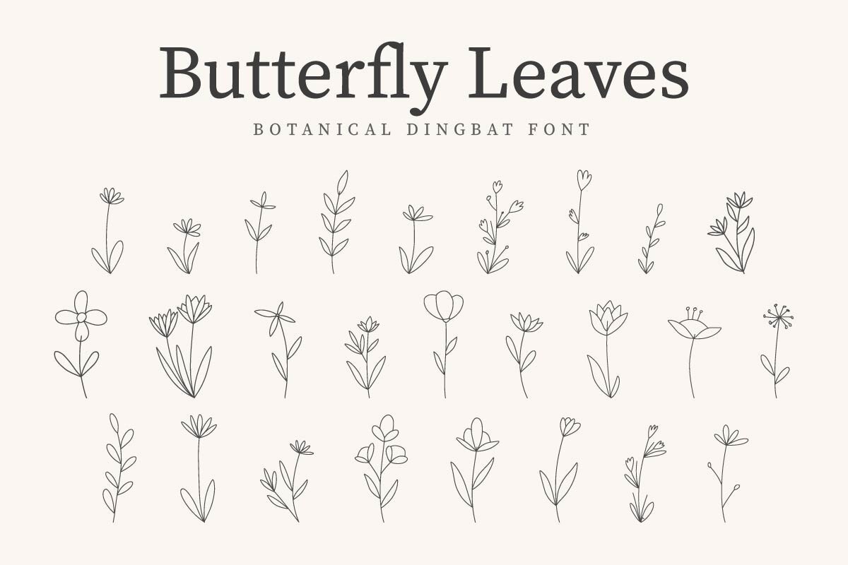 Schriftart Butterfly Leave