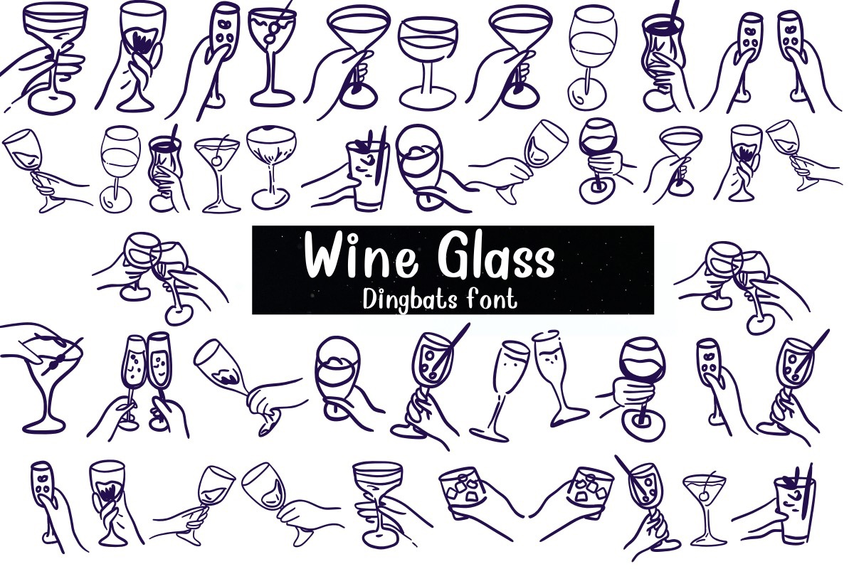 Schriftart Wine Glass