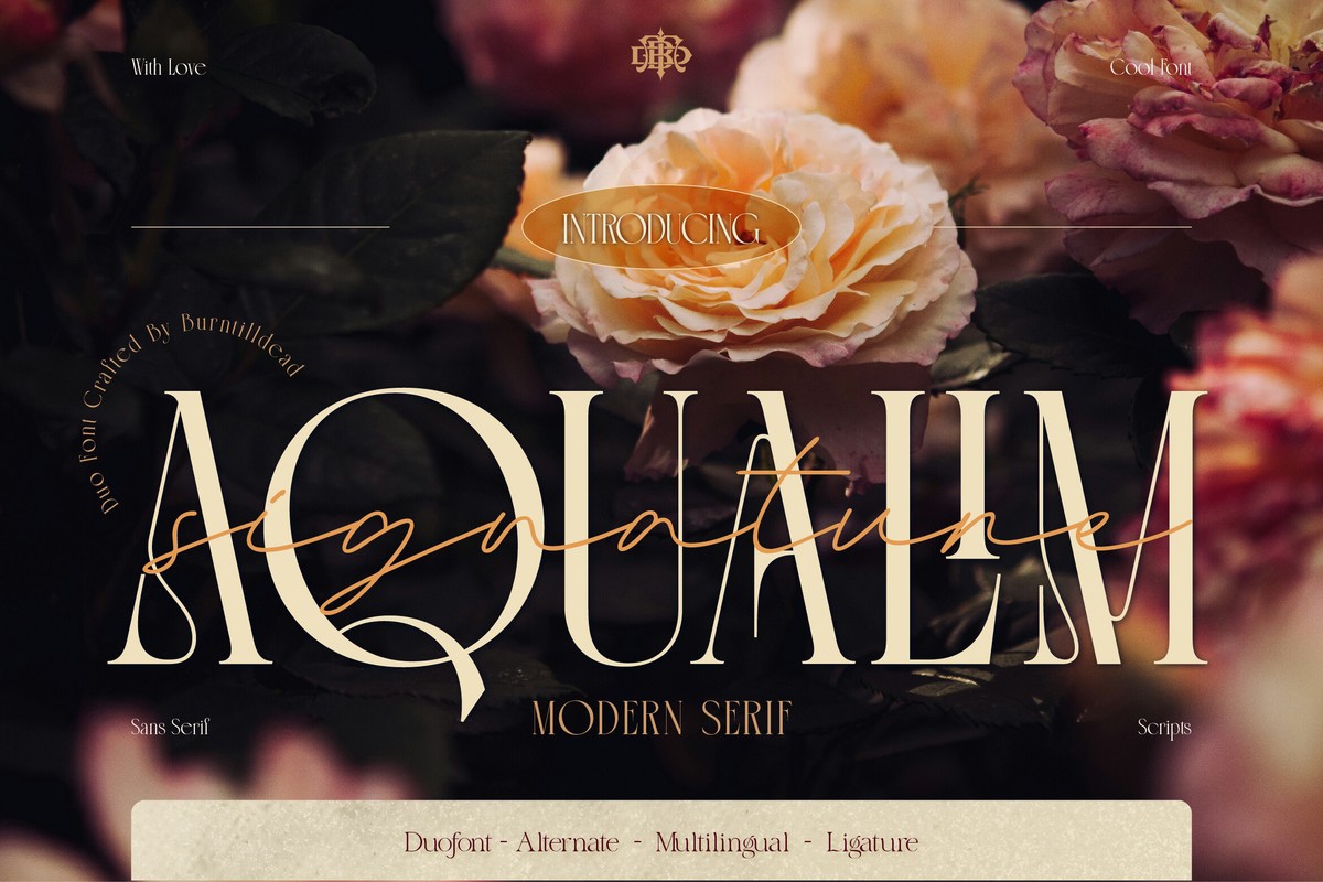 Schriftart Aqualim Signature