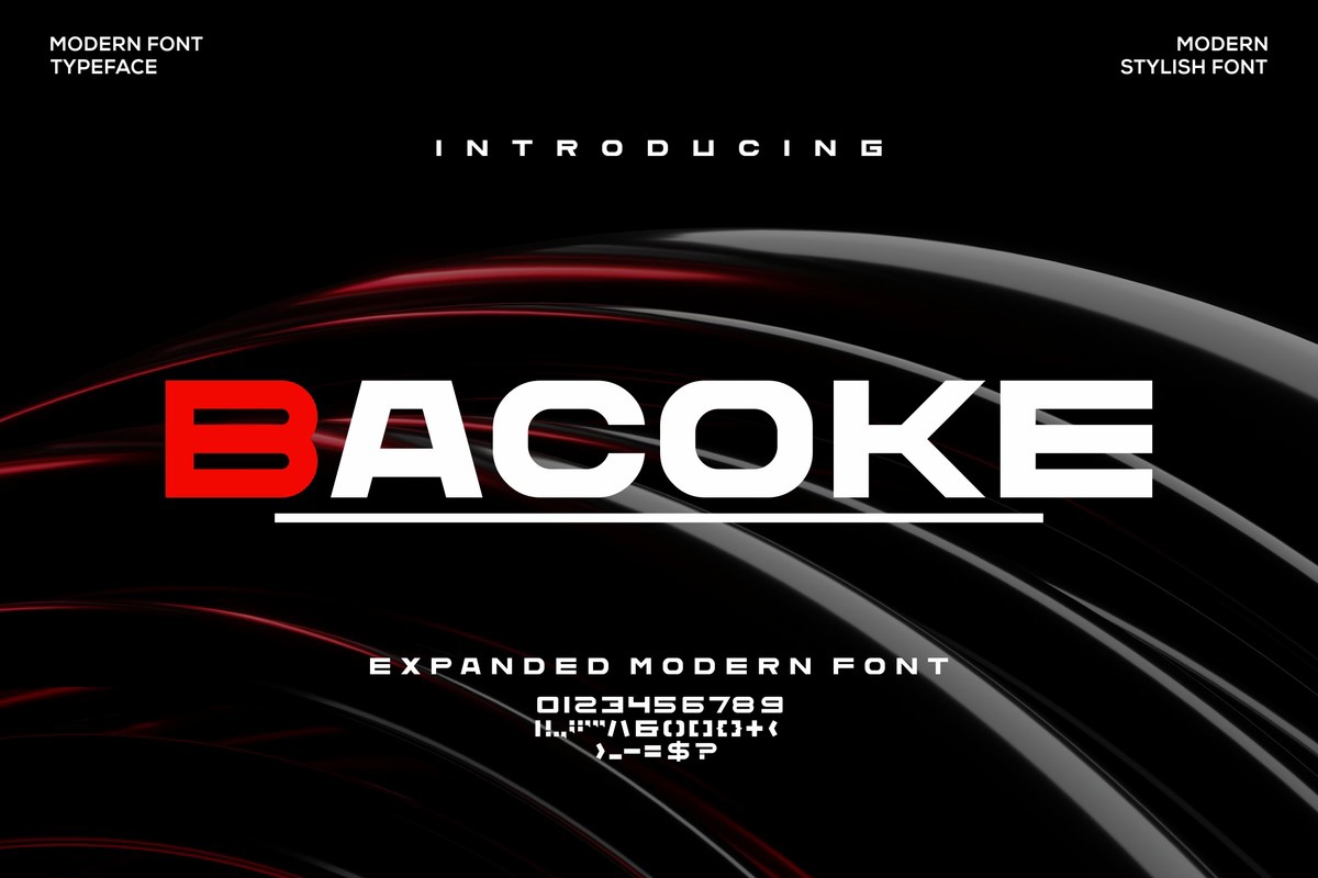 Schriftart Bacoke