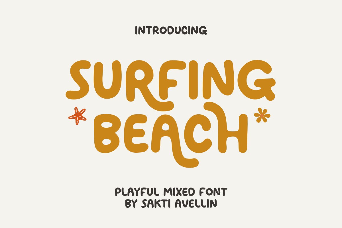 Schriftart Surfing Beach