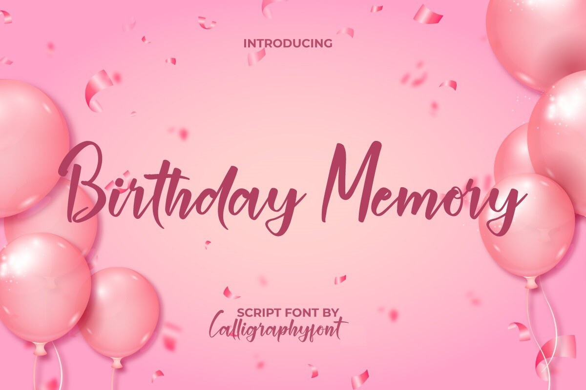 Schriftart Birthday Memory