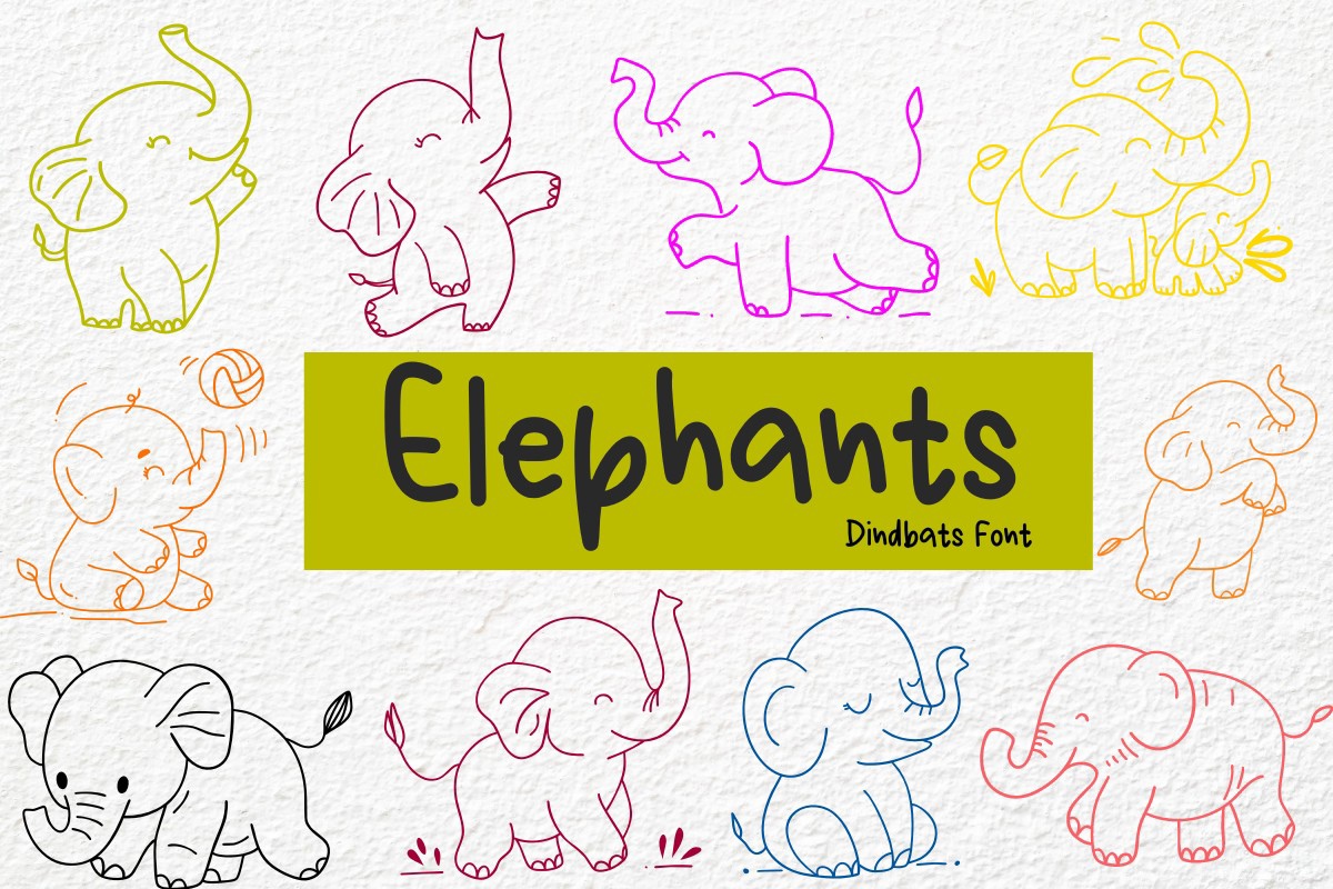 Schriftart Elephants