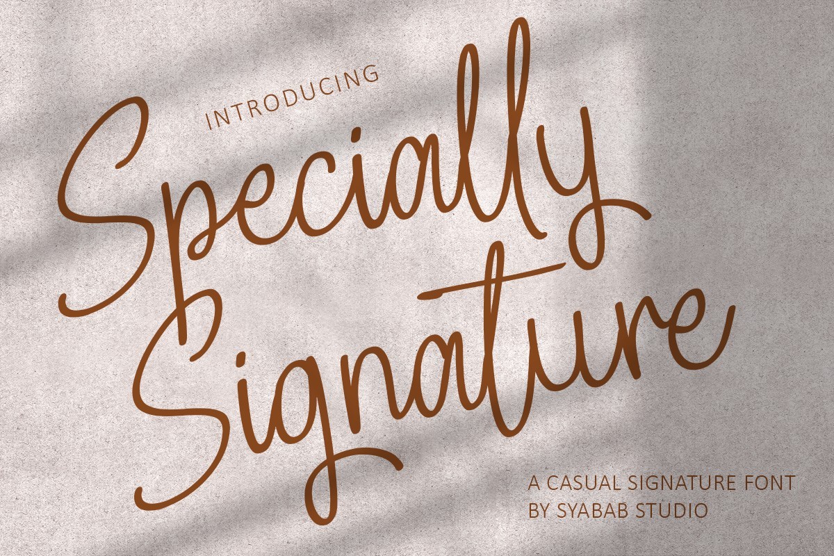 Schriftart Specially Signature