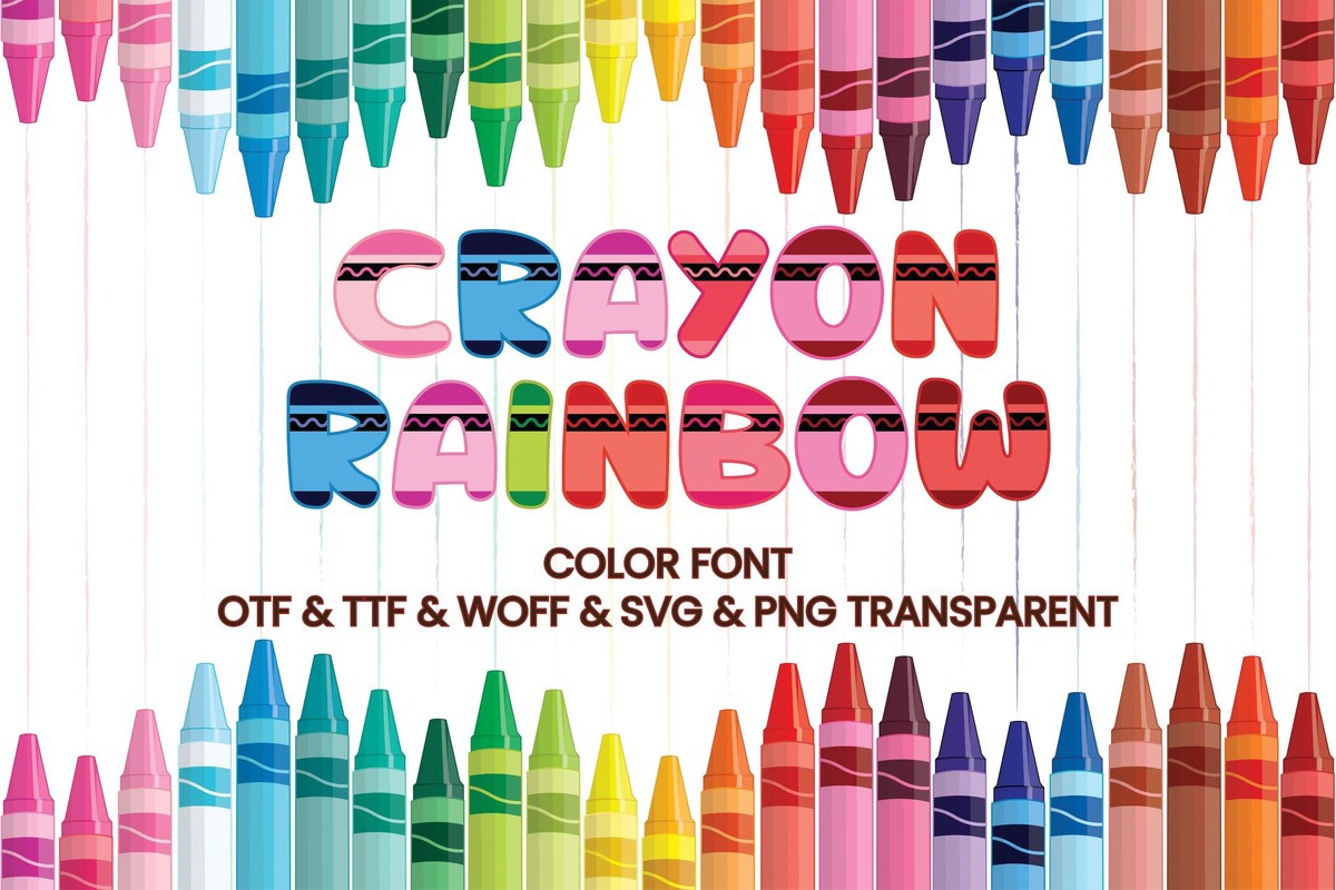 Schriftart Crayon Rainbow