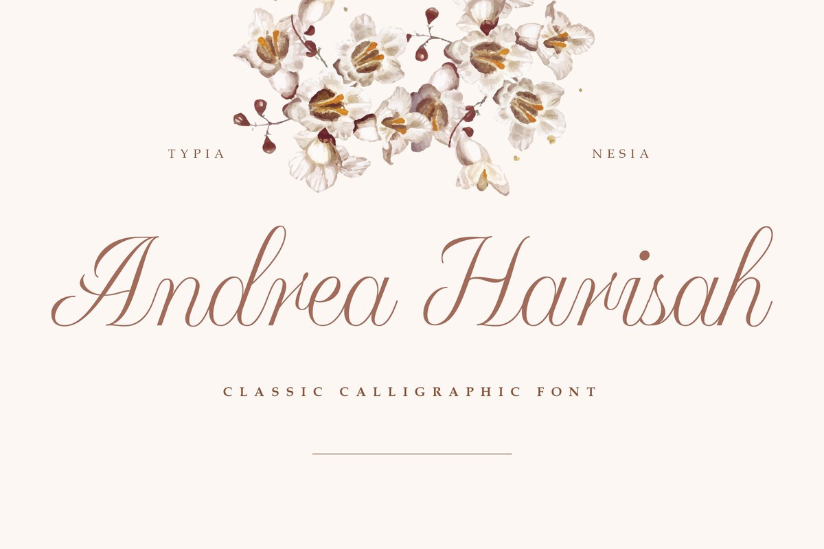 Schriftart Andrea Harisah