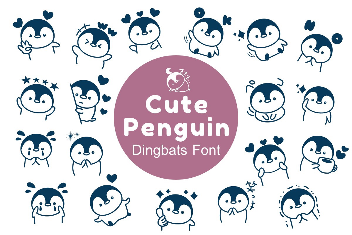 Schriftart Cute Penguin