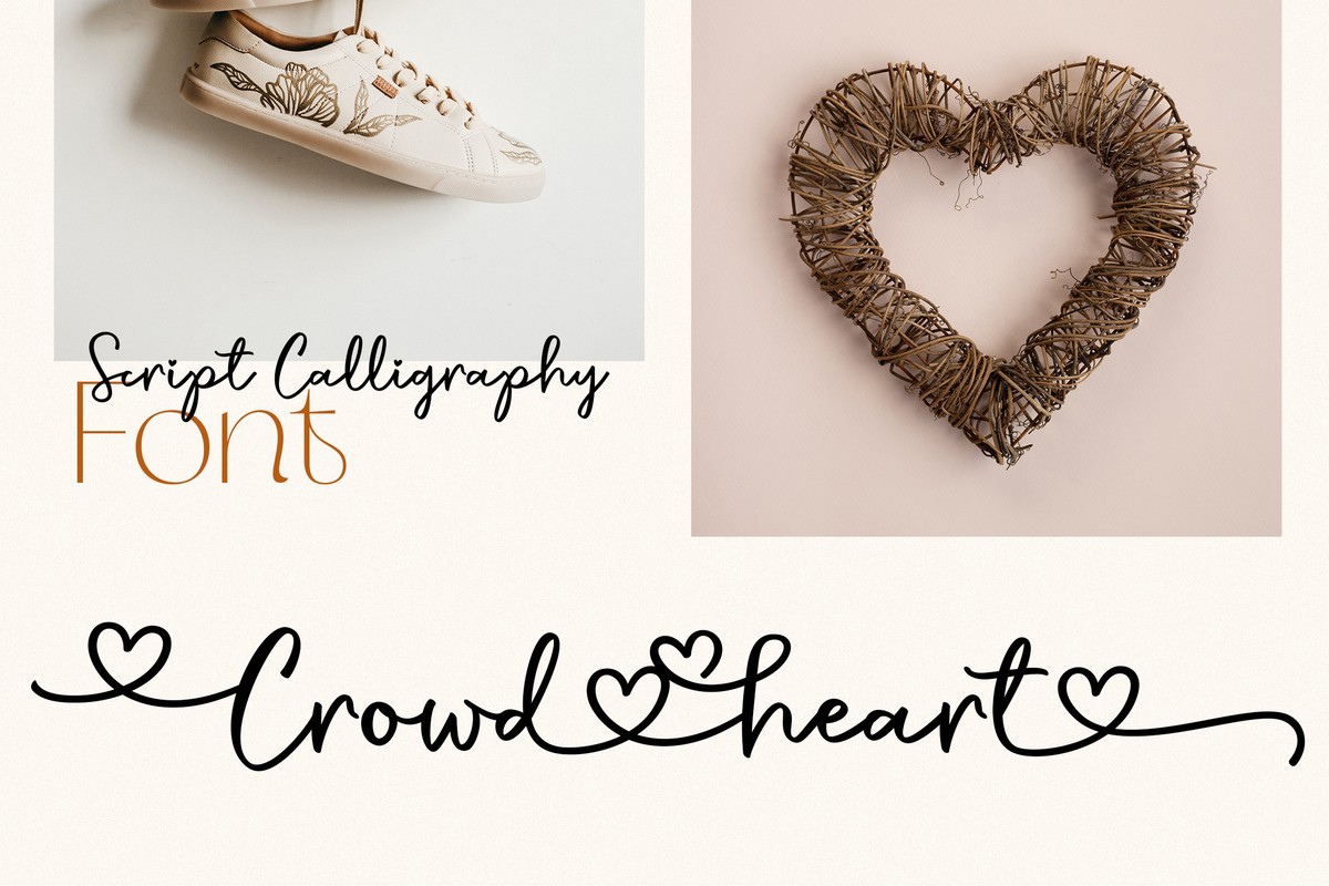 Schriftart Crowd Heart Script