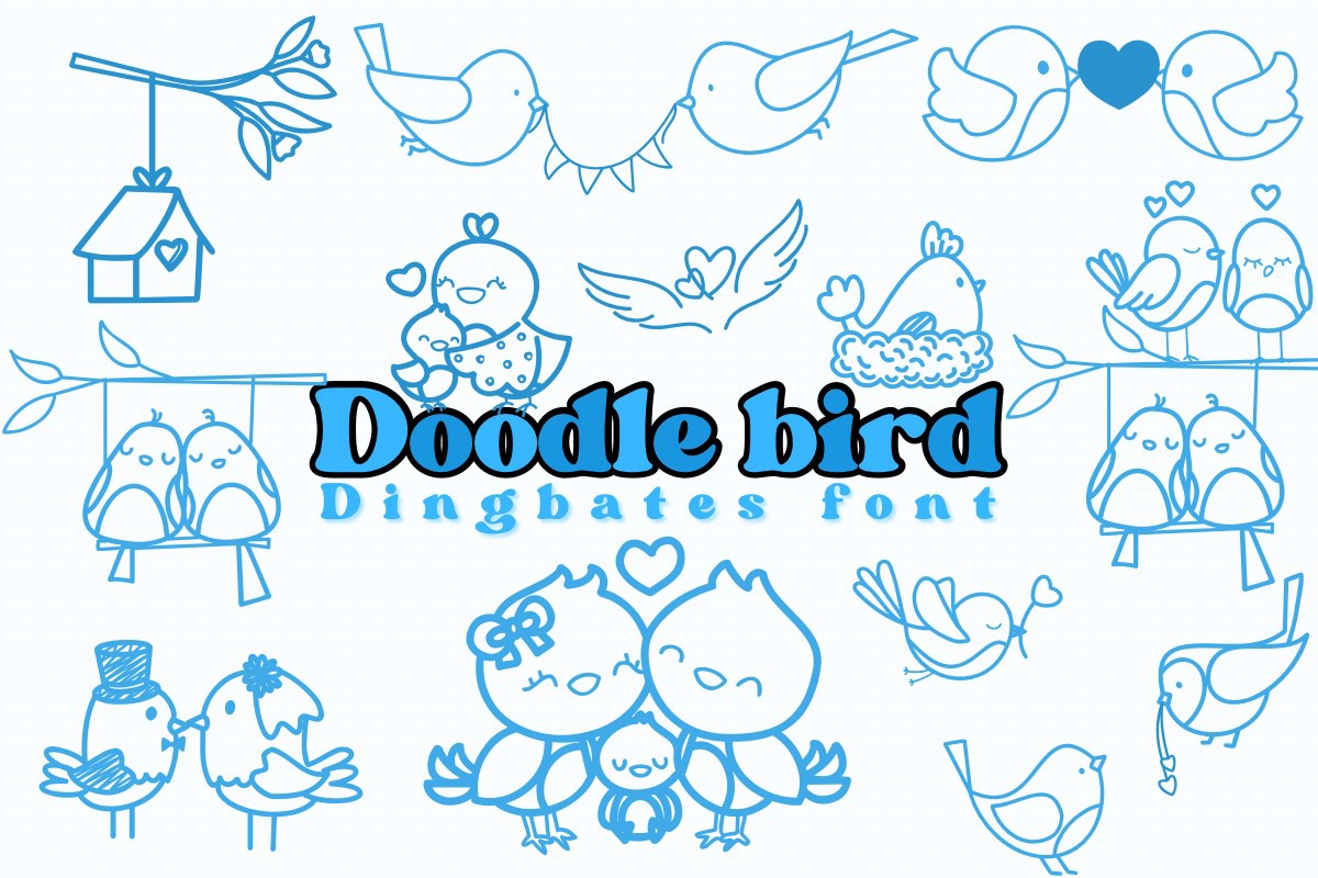 Schriftart Doodle Bird