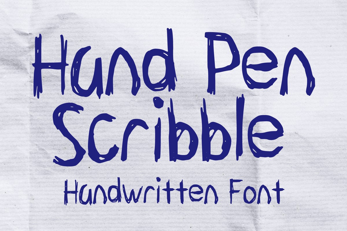 Schriftart Hand Pen Scribble