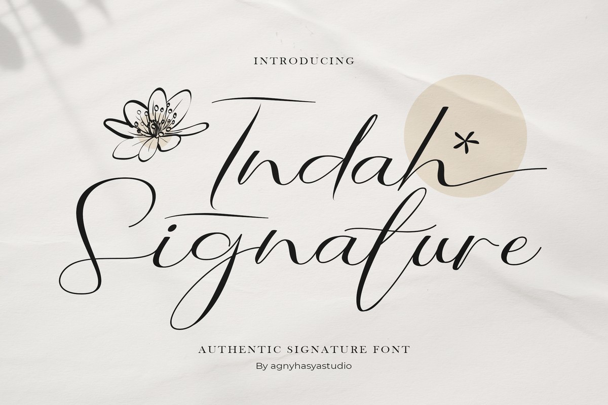 Schriftart Indah Signature