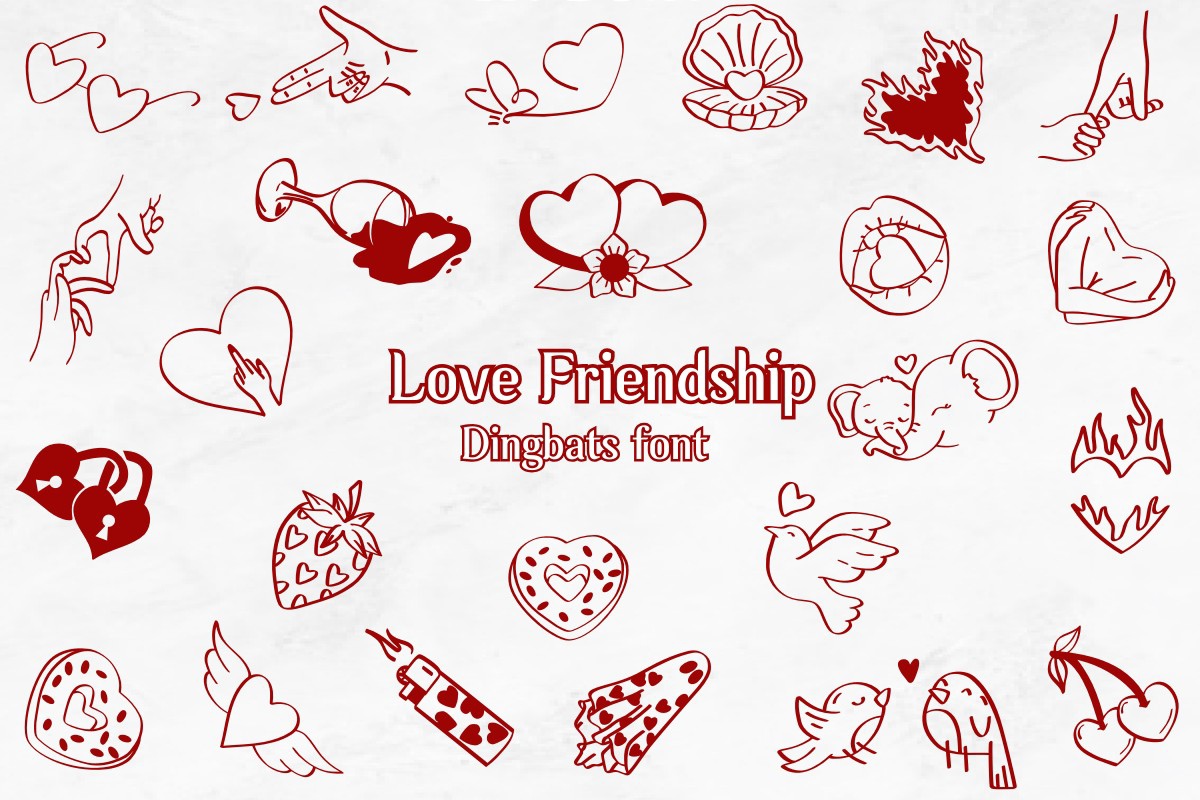 Schriftart Love Friendship