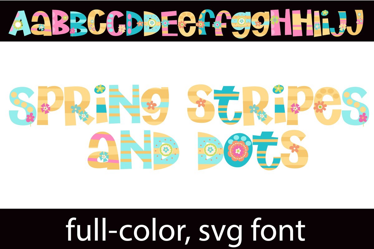 Schriftart Spring Stripes and Dots