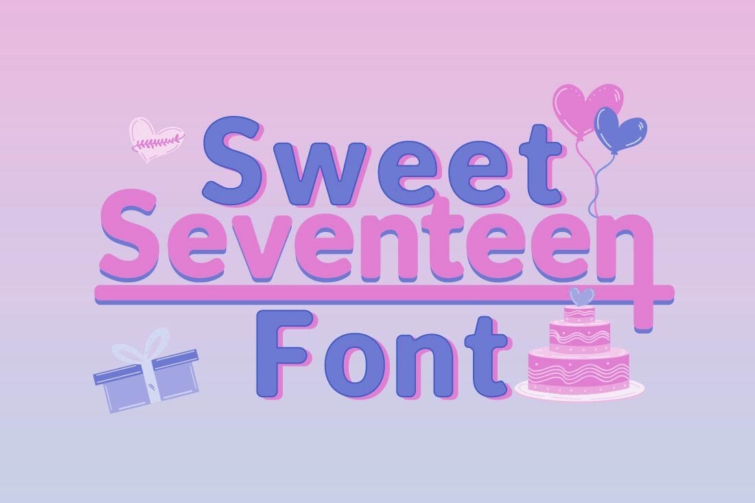 Schriftart Sweet Seventeen