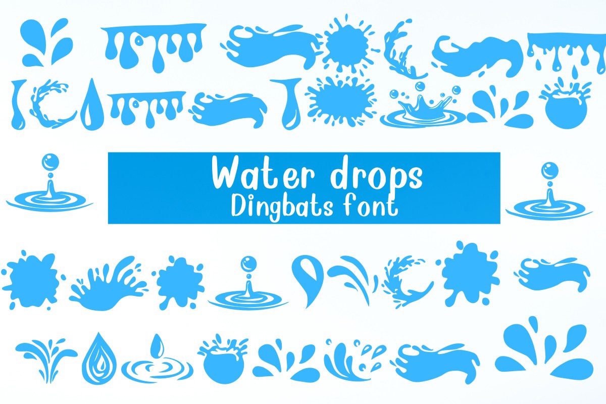 Schriftart Water Drops