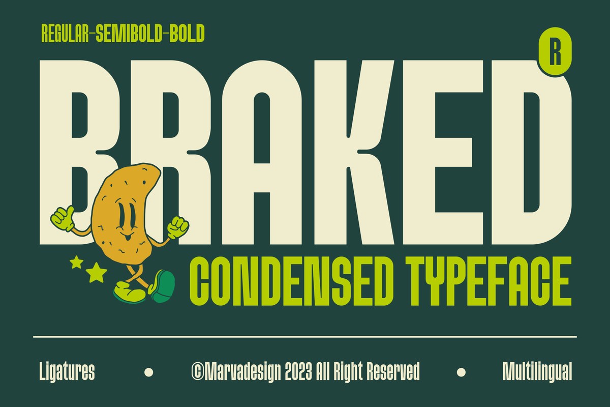 Schriftart Braked