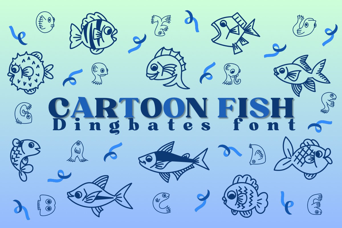 Schriftart Cartoon Fish