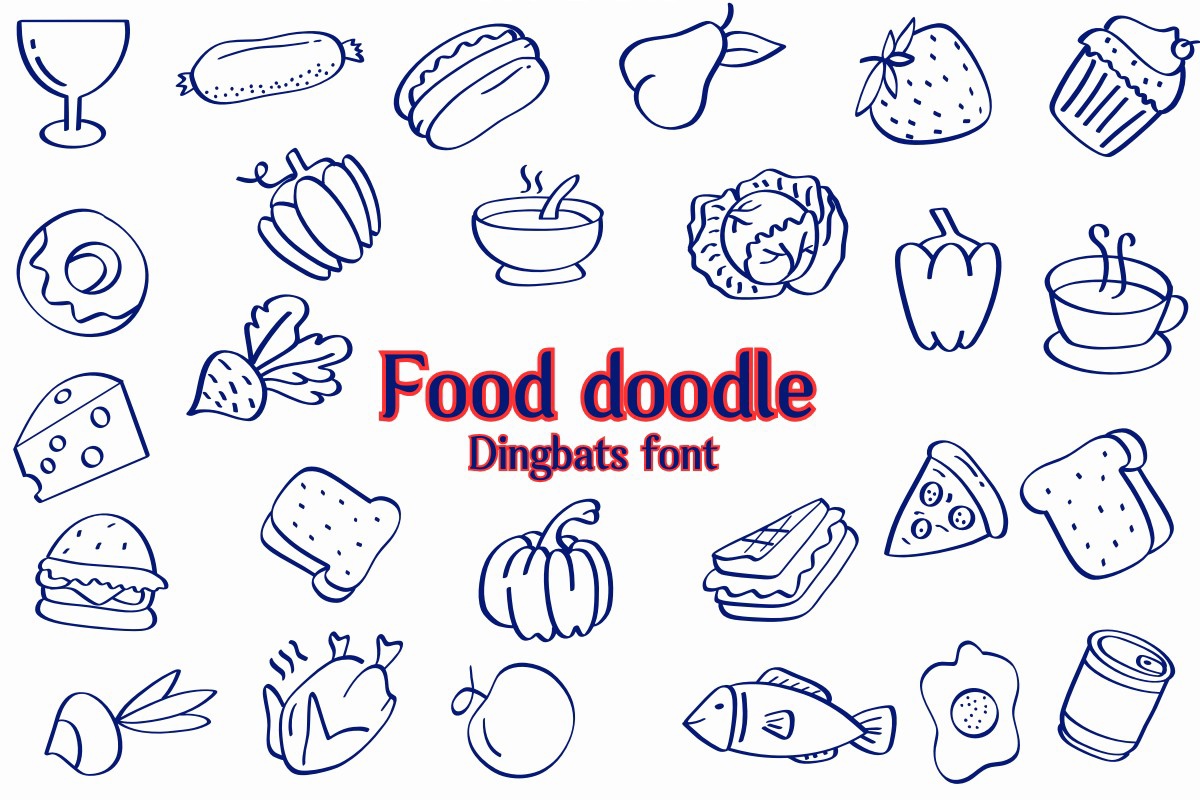 Schriftart Food Doodle