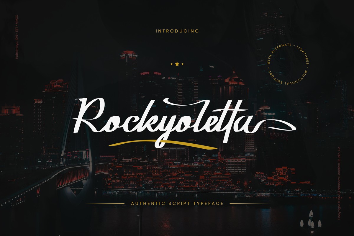 Schriftart Rockyoletta