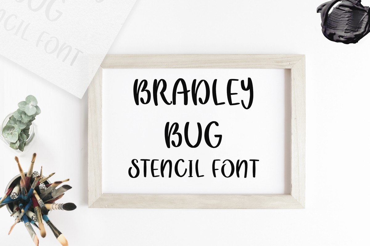 Schriftart Bradley Bug Stencil